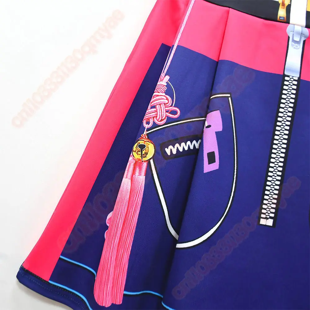 Rumi Kids 코스프레 드레스 KPop Roleplay의 악마 헌터 소녀 스커트 가방 의상 어린이 변장 정장 할로윈 카니발 파티