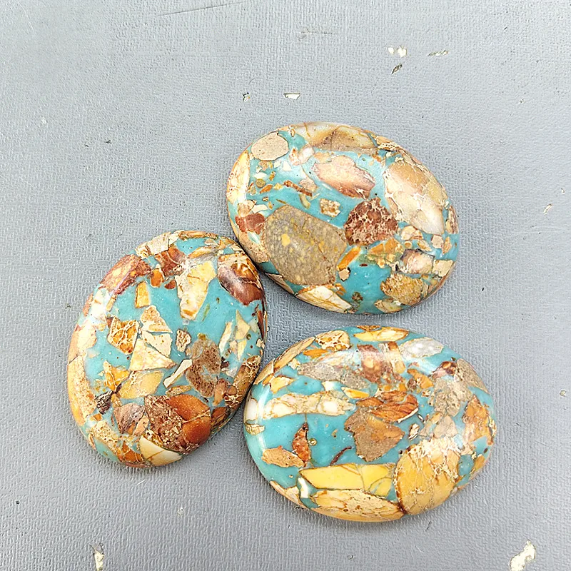 3PCS BROWN JASPER CABOCHONS OVAL SHAPE SIZE 30X40MM NO HOLE DIY JEWELRY ACCESSORIES BEST CHOICES