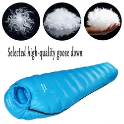 Winter down sleeping bag Adult Mummy White Goose Down warm sleeping bag for all seasons camping trips