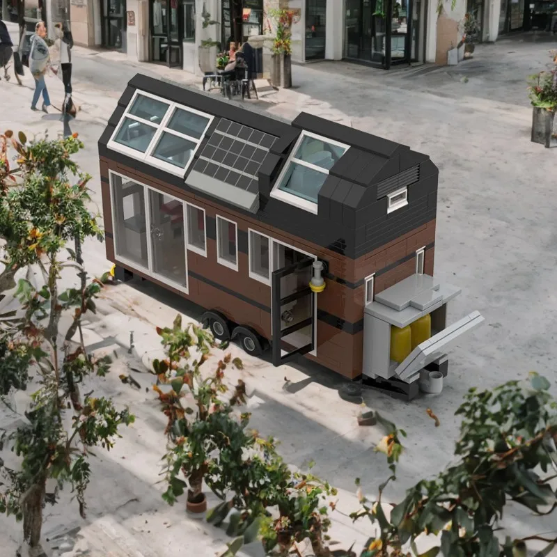 

712PCS MOC Tiny House on Wheels 1 Building DIY Educational Toy Creative Construction Blocks Birthday Gift for Kids Children