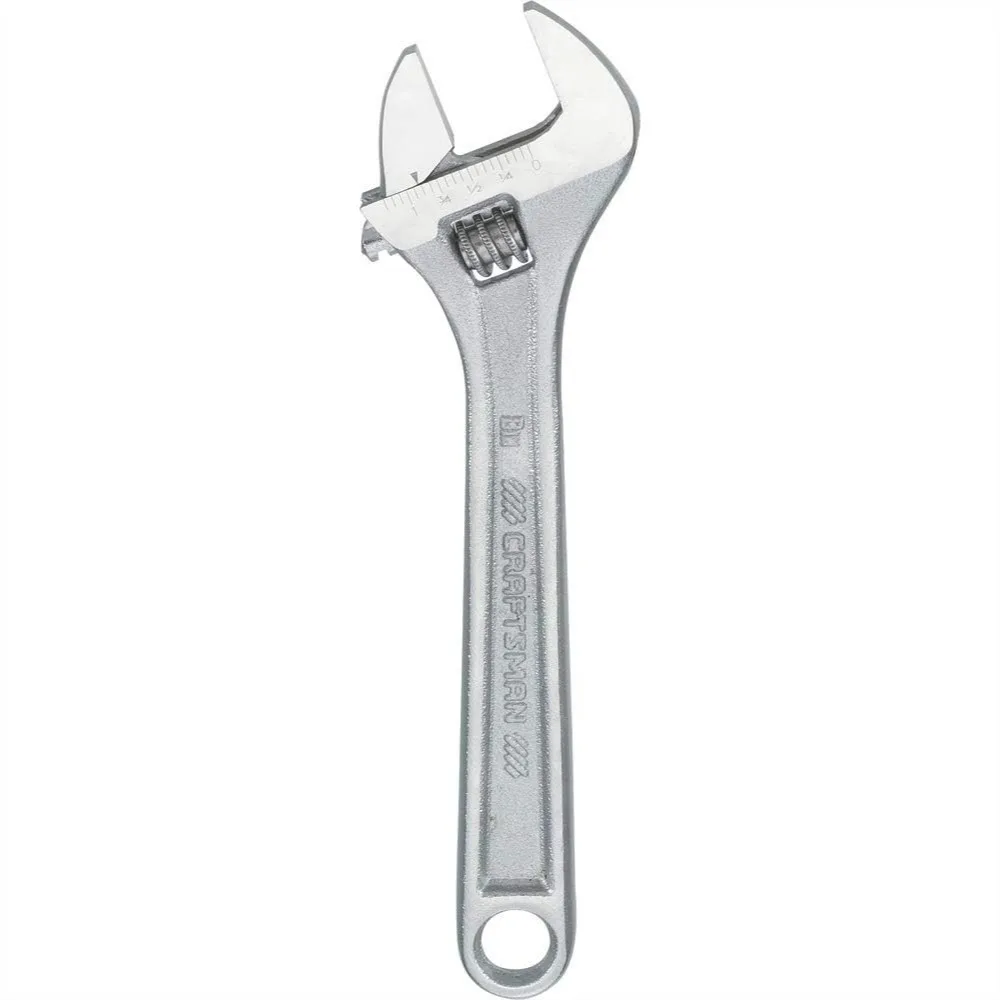 

Adjustable Wrench 8-Inch with Wide Jaws for Versatility, Chrome Finish for Corrosion Resistance, Metric and SAE Scale