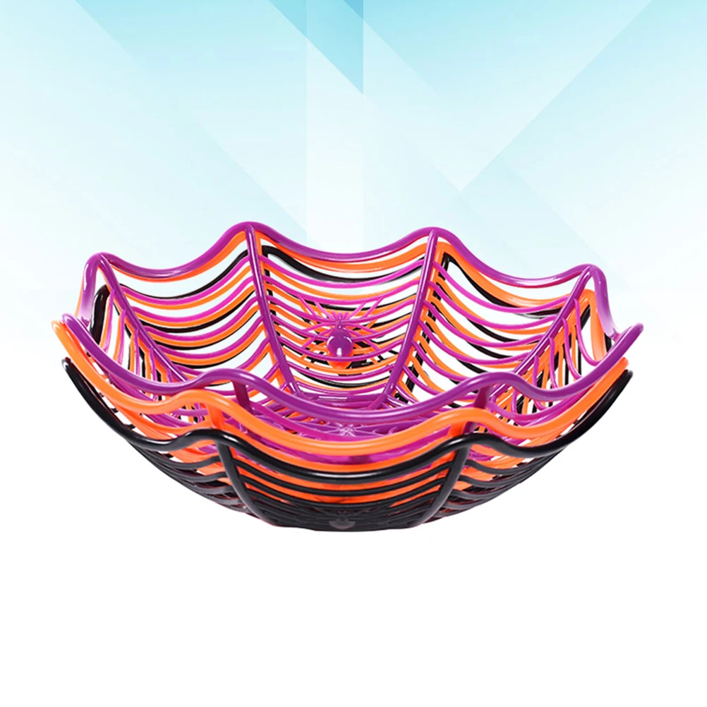 

4pcs Halloween Candy Storage Basket Spider Web Decor Food Cookie Storage Case Party Supplies Festival Decoration Gift Mixed