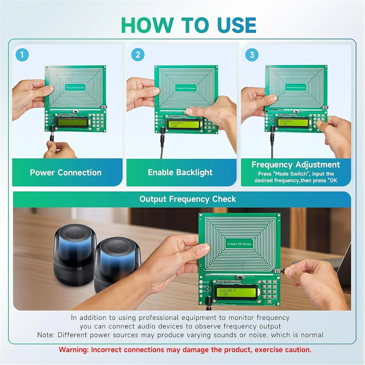 ABJZ 7.83Hz 睡眠補助および治療周波数デバイス調整可能な共鳴発生器 (0.01Hz-200KHz) ストレス軽減用