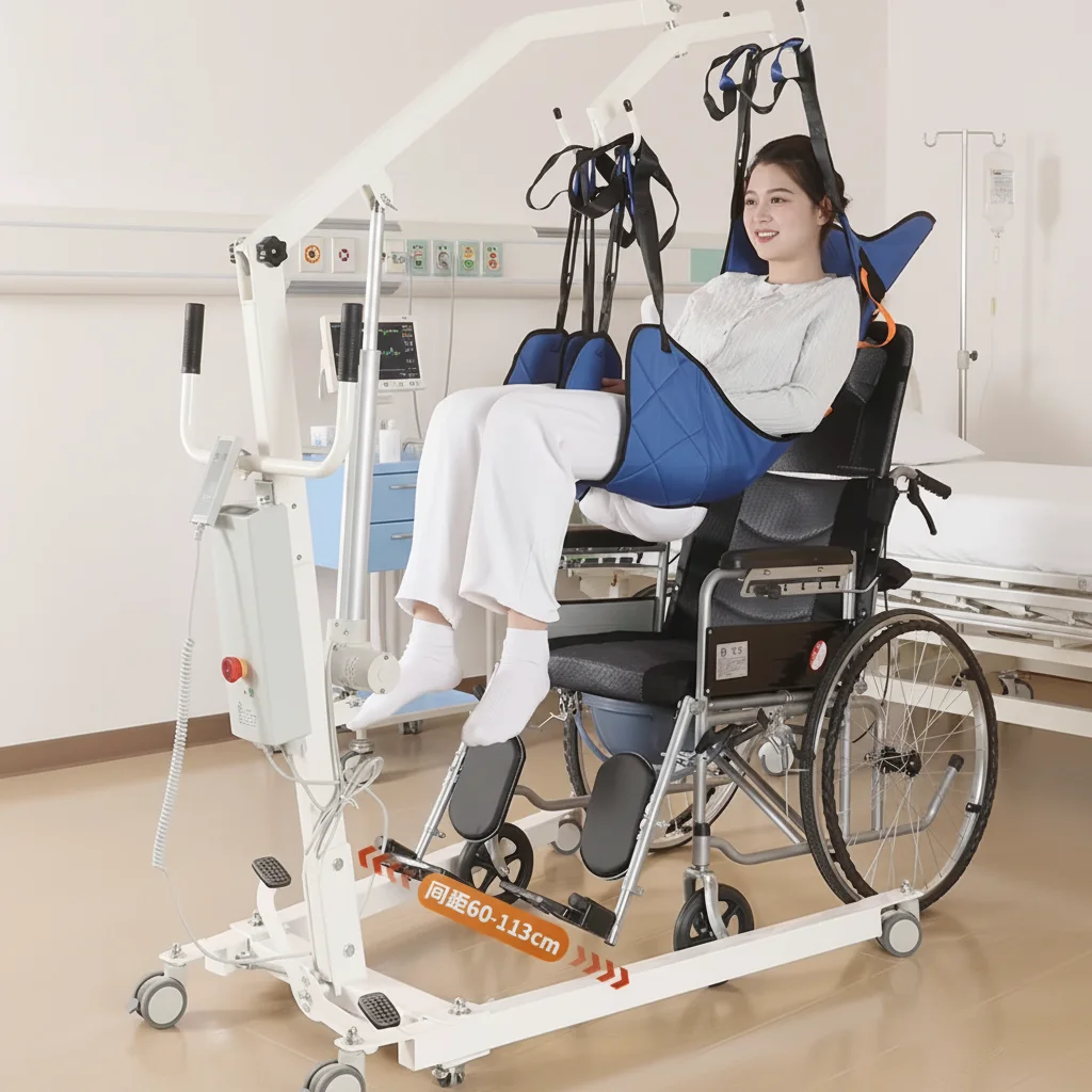 Electric Walking Assist Chair, 150kg Capacity, Adjustable, Powder Coated, Rehabilitation Transfer for Elderly Patients