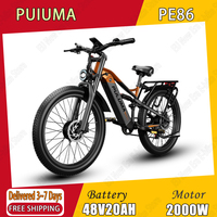 PE86 Hydraulic Brake Electric Bicycle 2000W Dual Motor 48V20AH Battery Mountain Electric Bike 26*3.0 Inch Off-road Tire E-bike