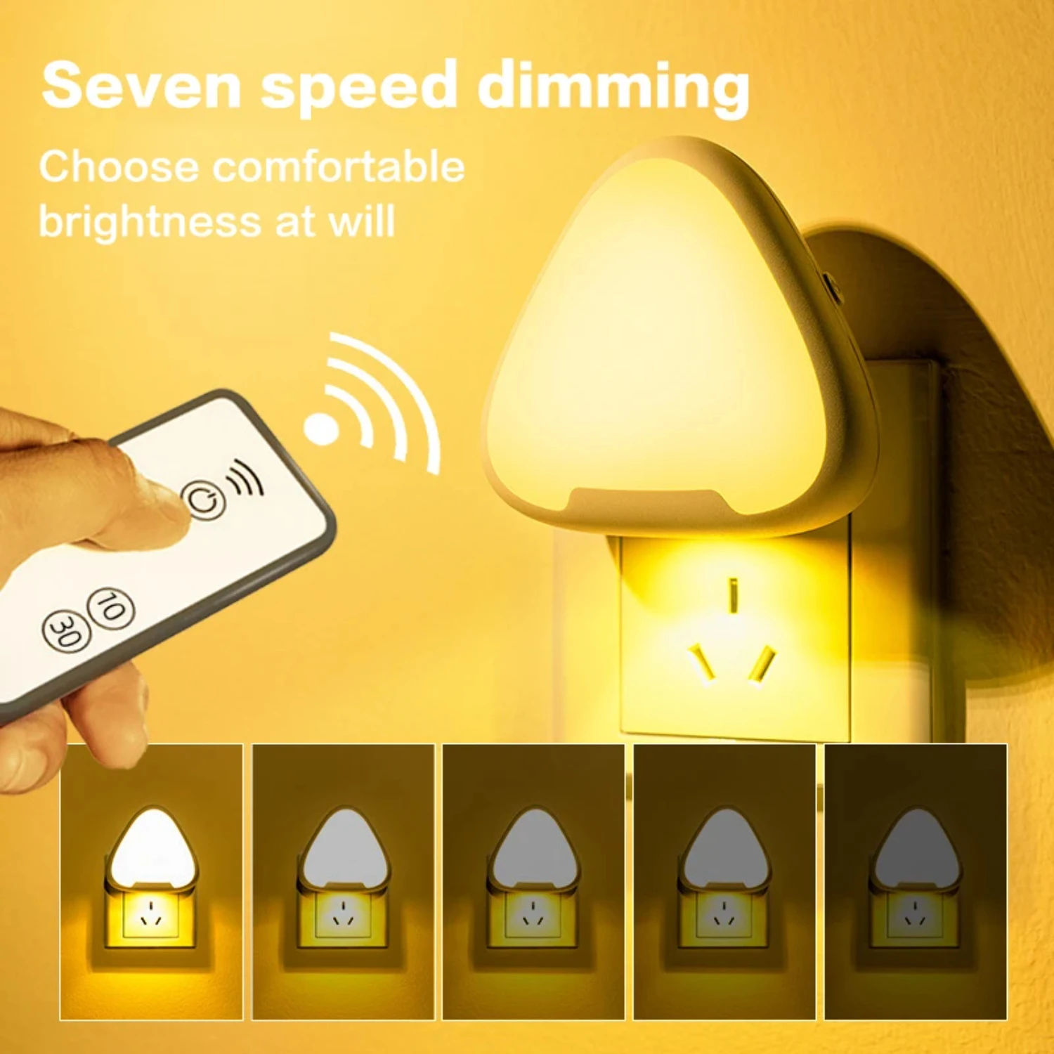 Adjustable timing off light for bedroom, gentle and smart remote control night light【Lamp】, providing soft eye protection du