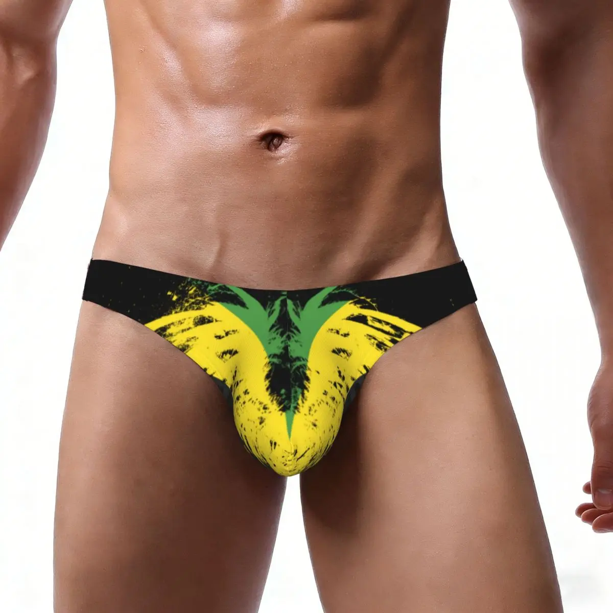 Men Bikini Briefs Jamaica Flag Print Male Underwear Breathable Underpants