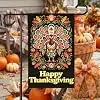 Happy Thanksgiving Turkey Garden Flag 12x18 Folk Floral Fall Yard Flag llz