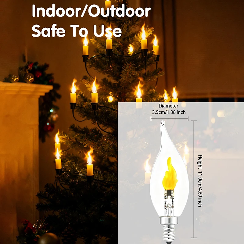 

LED Flickering Flame Light Bulbs E12 E14 E27 Candelabra Base Realistic Fire Effect Decorative Lamp Home Party Festival Decoratio
