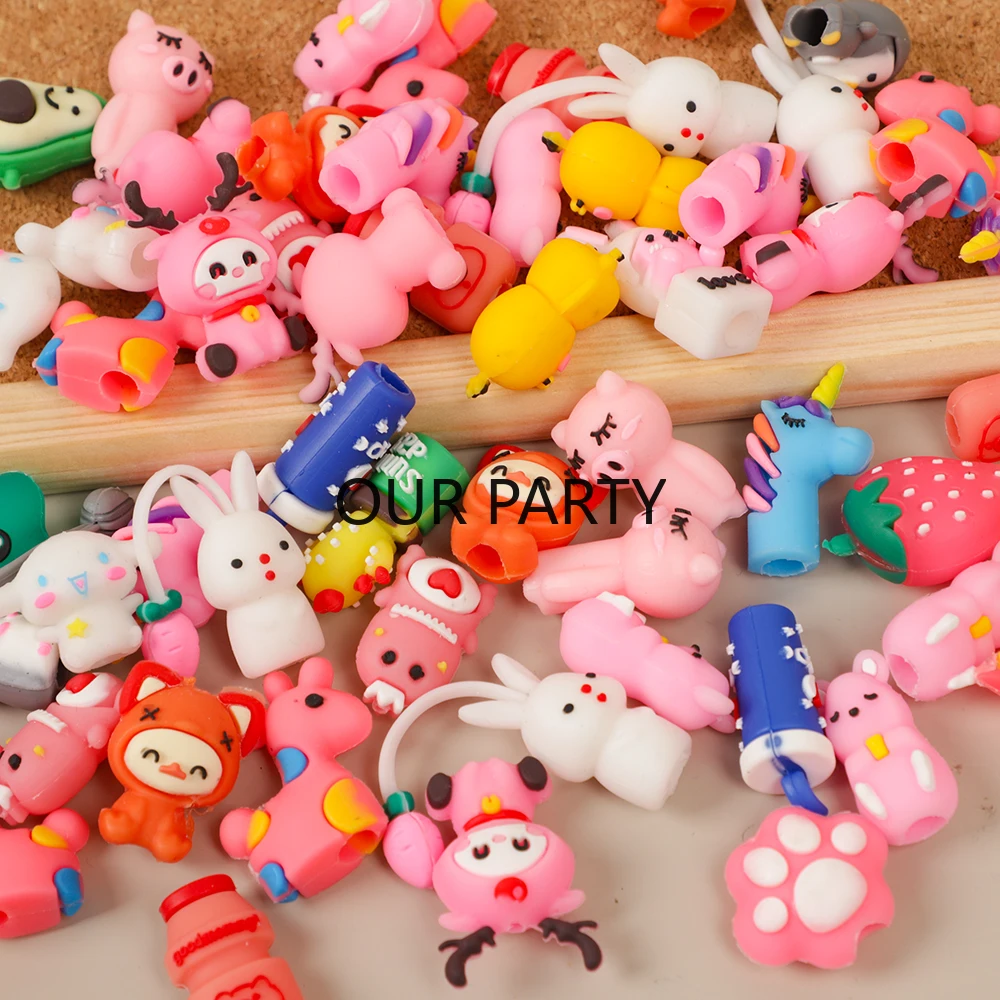 15Pcs Cartoon PVC Doll Pencil Cap Pen Cover for Kids Birthday Party Baby Shower Guest Gift Pinata Fillers Kindergarten Rewards