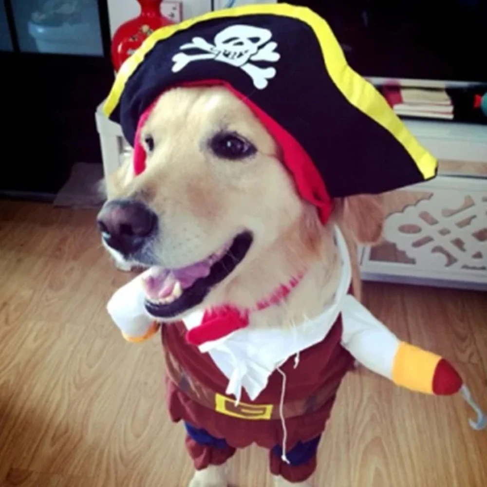 Pet Pirate Transformation Dog Clothes Set Pirate Transformation Teddy Dog Clothes Halloween Costumes