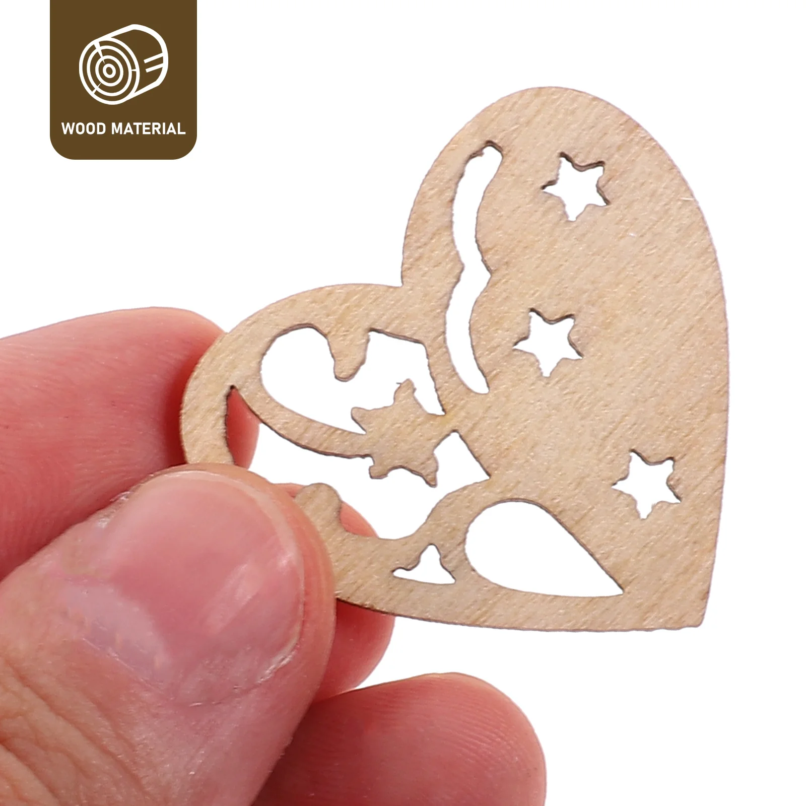

100pcs Wooden Unfinished Christmas Diy Crafts Mixed Styles For Diy Wood Crafts Painting Decor Slices Xmas Ornaments