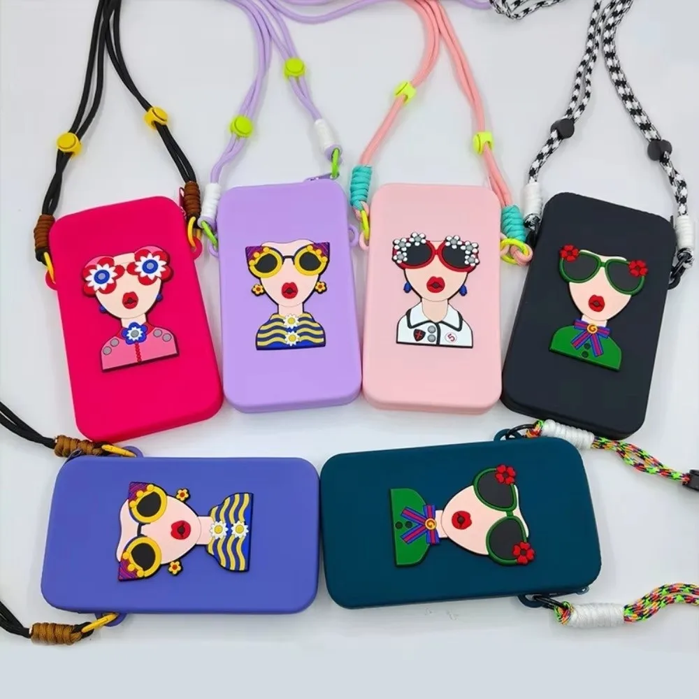 New Silicone Mobile Phone Bag Waterproof Multifunction Hanging Neck Phone Bag Large Capacity Makeup Pouch