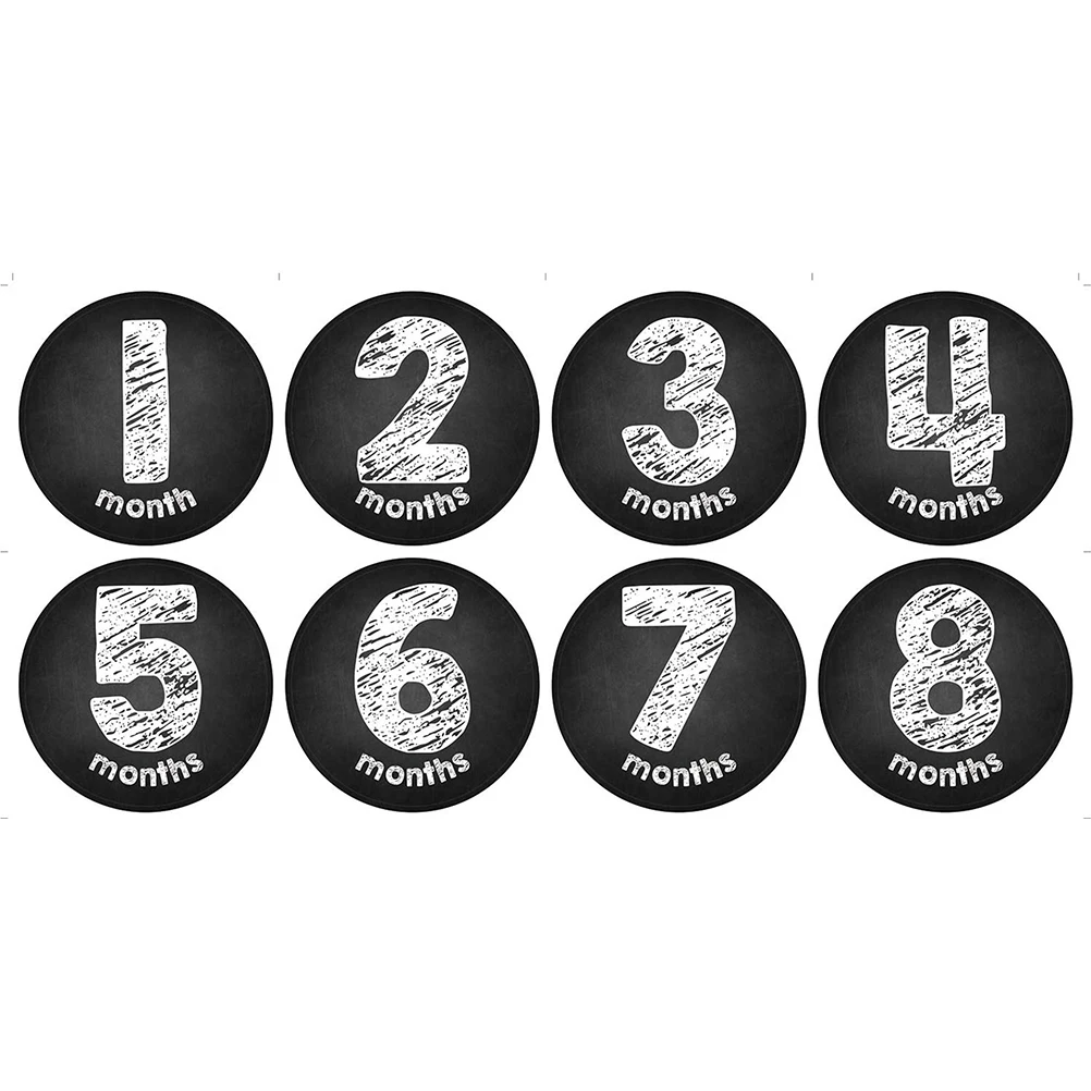 

12 Pieces Simple Month Decals 12 Months Photo Sticker Creative Baby Milestone Sticker for Birthday Baby Shower