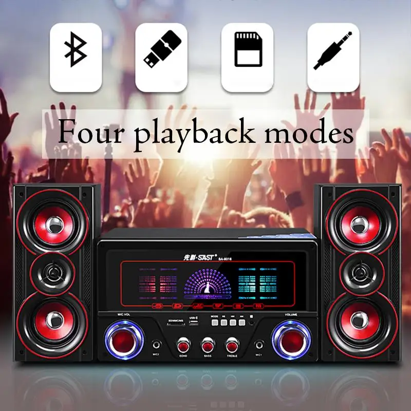 4 Inch Bluetooth Sound Box Active Subwoofer Karaoke 2.1 Home Computer Speaker Remote Control Home Theater Sound System Audio Set