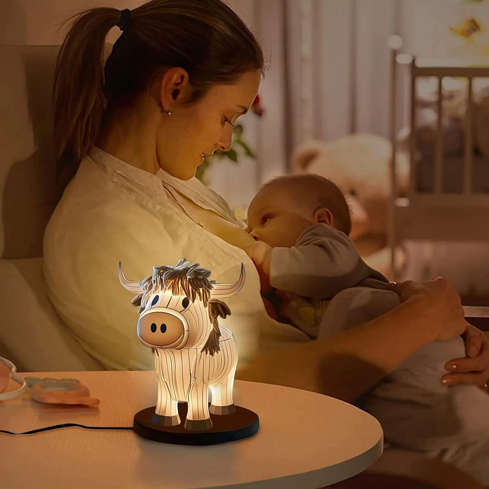 Vintage Cow Table Lamp For Living Room Bedroom Desk Decoration Birthday Gift Nightstand Cow Lamp Children Night Light Cow Lamp