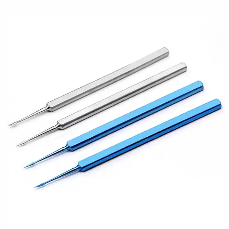 Ophthalmic microforeign body needle stainless steel eye straight tip curved tip willow leaf iris knife instrument tool