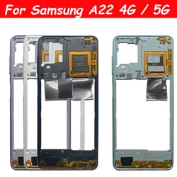 Yeni orta çerçeve konut Case Samsung A22 5G A226B A22 4G A225F orta çerçeve çerçeve orta plaka yedek parçalar