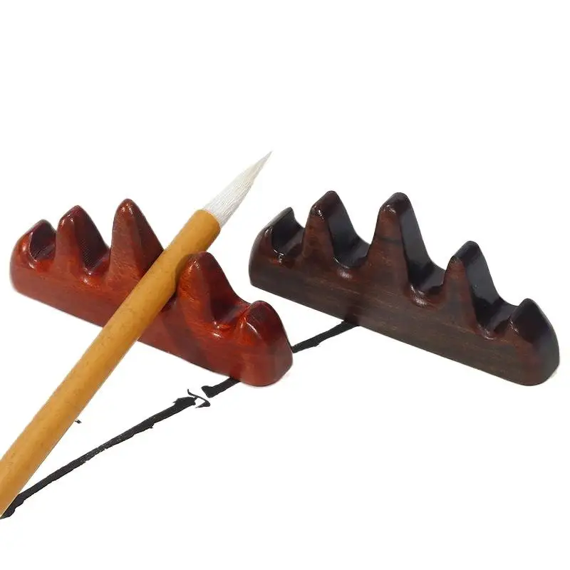 1Pcs Wooden Calligraphy Painting Brush Holder Rack Practical Penholder Home Office Study Painting Writing Supplies