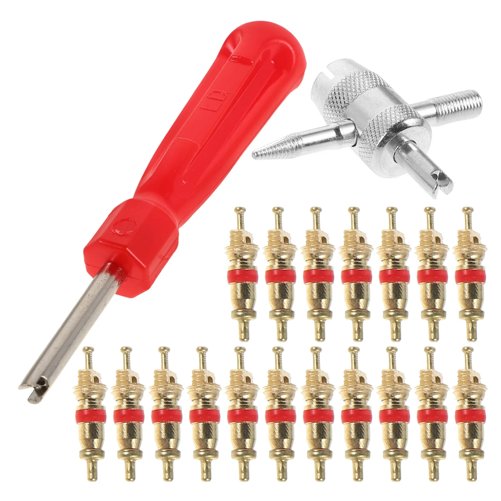 

32Pcs Valve Stem Removal Tool Kit Nickel Plated Cores Cars Bikes Trucks Motorcycles Quality Materials Compact Design