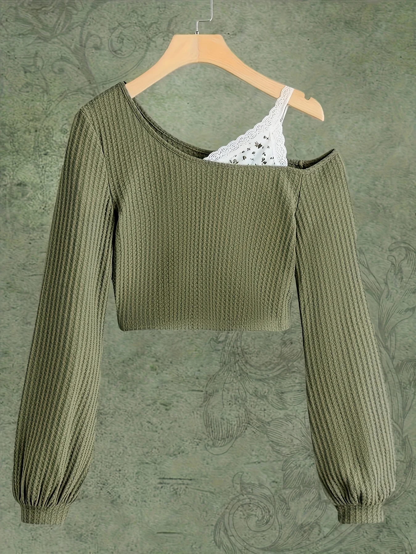 Camiseta con cuello inclinado y hombros descubiertos para mujer, Tops informales a la moda, sin mangas, con estampado Floral, primavera y otoño