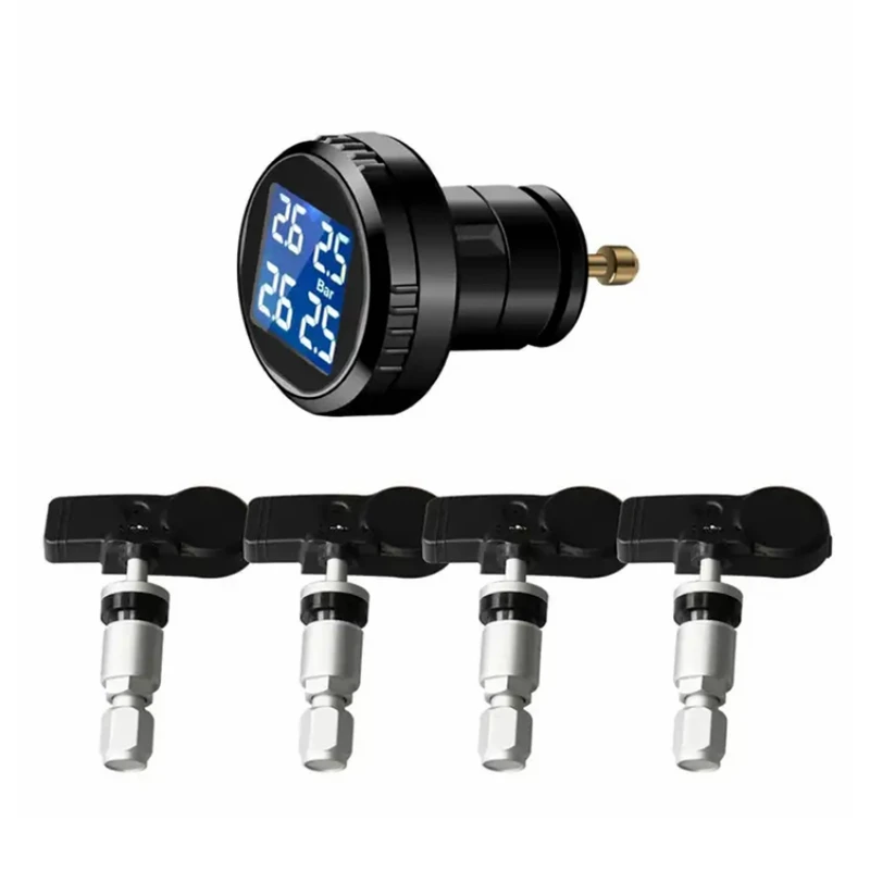 CL201 Cigarette Lighter TPMS Cars Tire Pressure Monitor System with 4 Internal Sensor