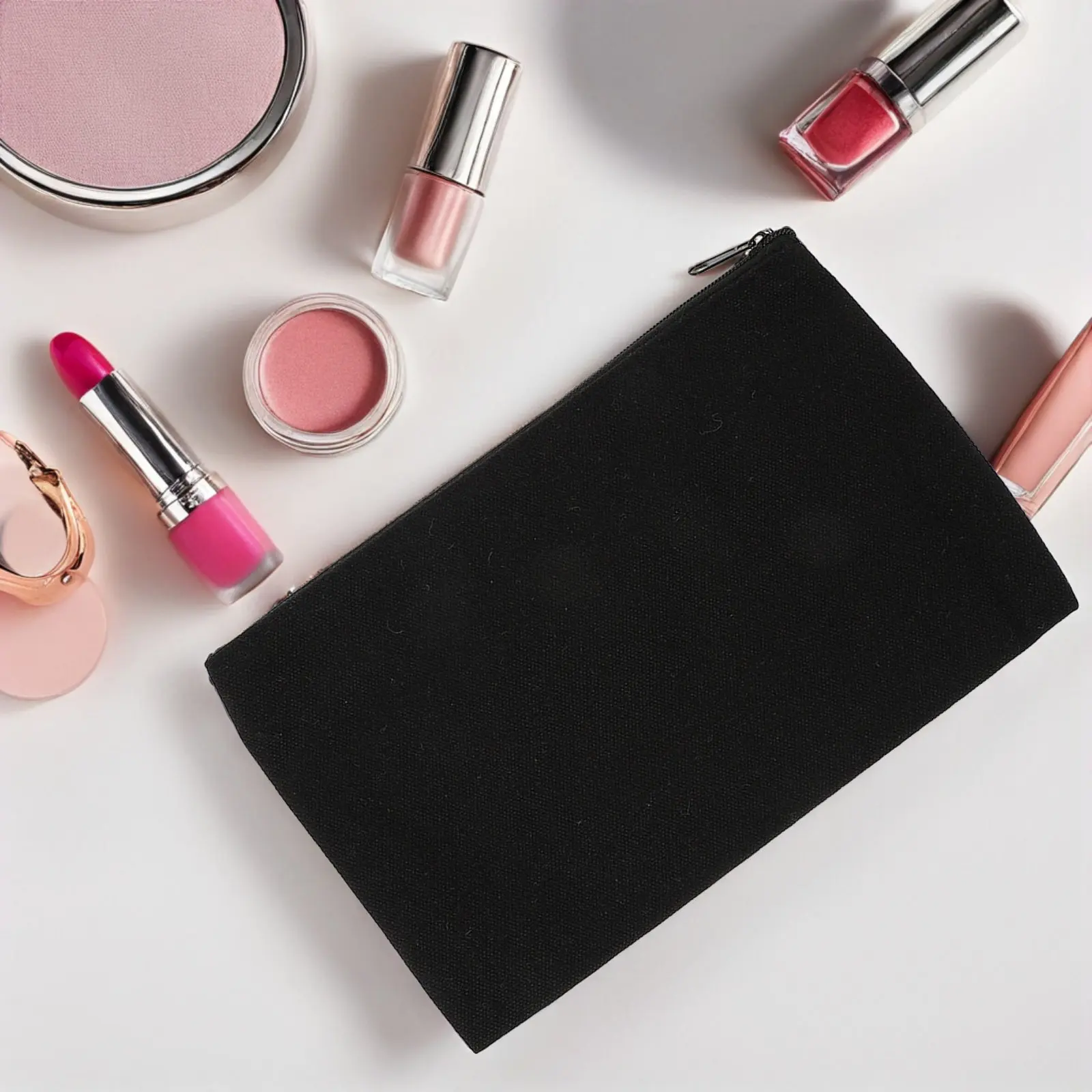

8Pcs Large-Capacity Canvas Pencil Pouch Blank Aesthetic DIY Zipper Bag Multifunctional School Office Travel Makeup Stationery