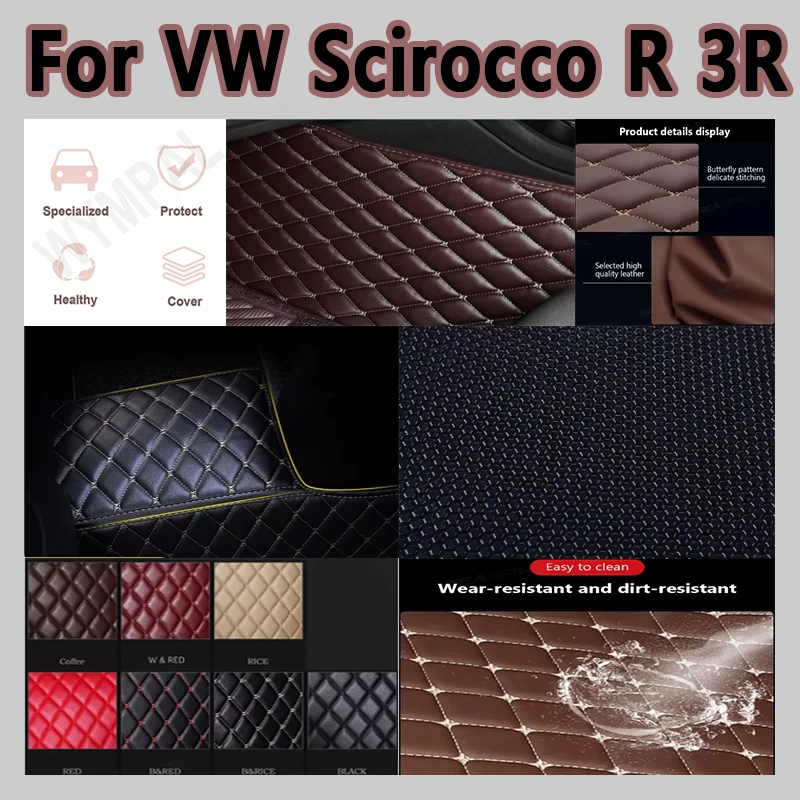 

Luxury Car Floor Mats For VW Scirocco R 3R 2009-2017 DropShipping Center Interior Accessories 100% Fit Leather Carpets Rugs Foot
