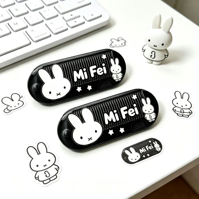 Miffy Girly Foldable Small Comb with Cartoon Pattern  Adorable Portable Makeup Comb Kawaii Student Mini Bangs Comb Wholesale