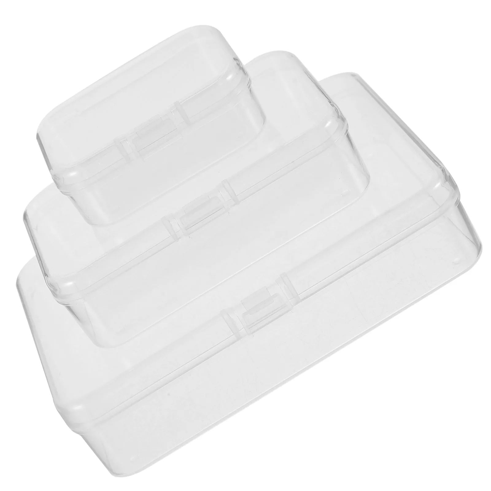 

28pcs Clear Plastic Beads Containers Empty Storage Cases With Hinged Lid Bead Organizer For Jewelry Buttons Small Items Mini