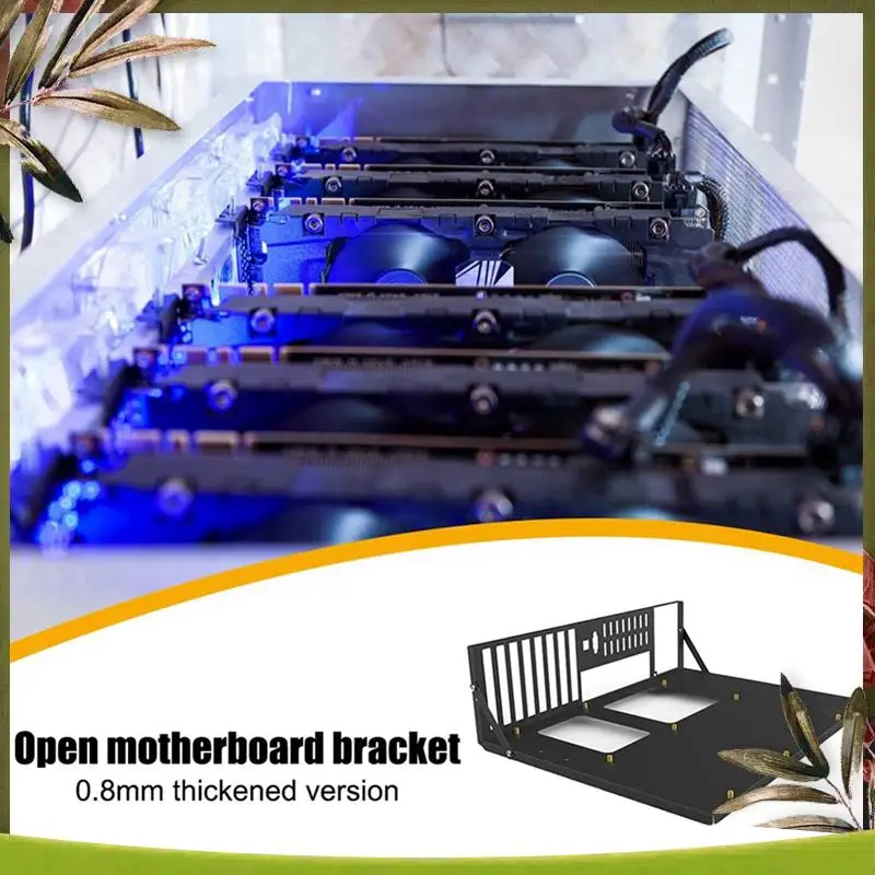 New-3X Mining Frame Mining ETH Motherboard Bracket Thickened Bitcoin Mining Rig Case Support ITX/ Mini ATX For 8 GPU(ATX)