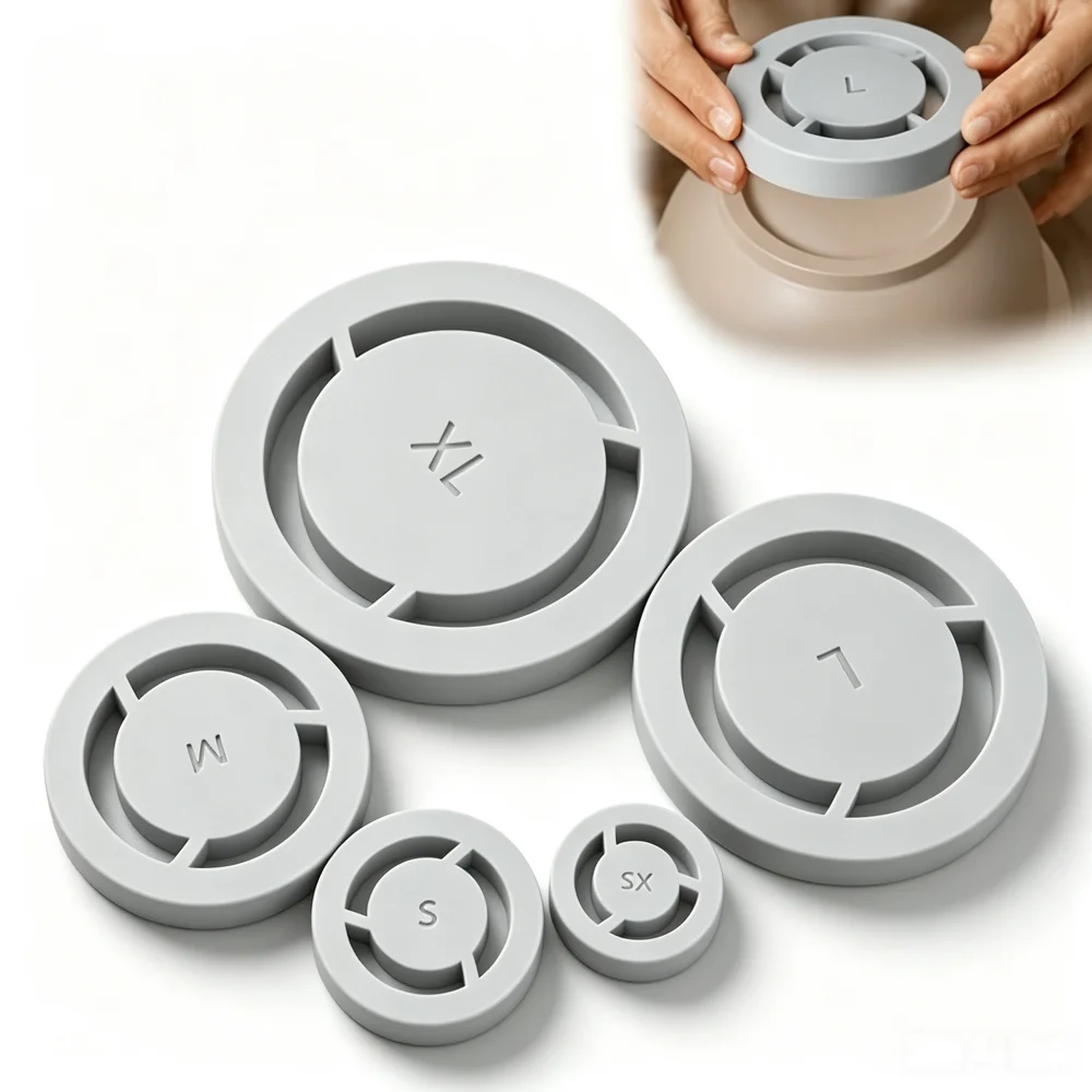 5 Sizes Pottery Foot Ring Template Consistent Base Ring DIY Ceramic Making Supplies Mold Lightweight Ceramic Clay Trimming Tool