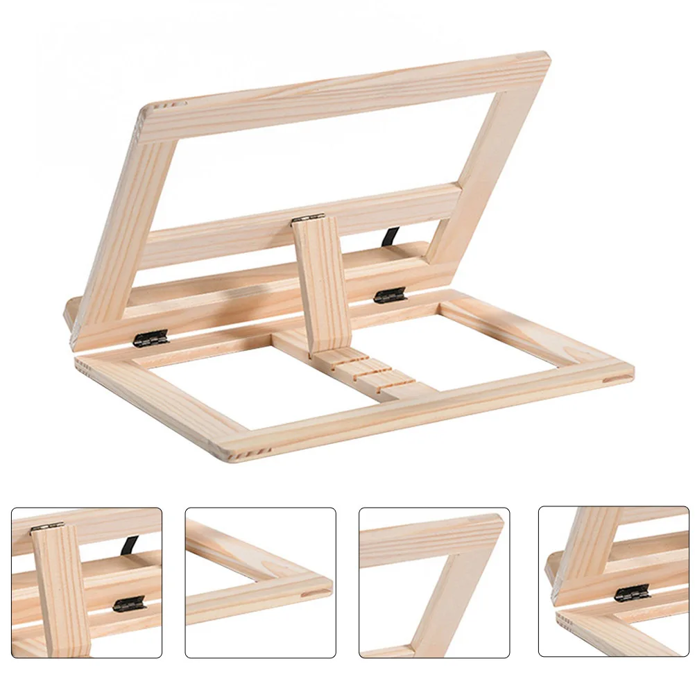 

1Pcs Student Book Holder Wooden Reading Stand with Height Adjustment Foldable Design for Bed Sofa Desk Use Ideal for Home School