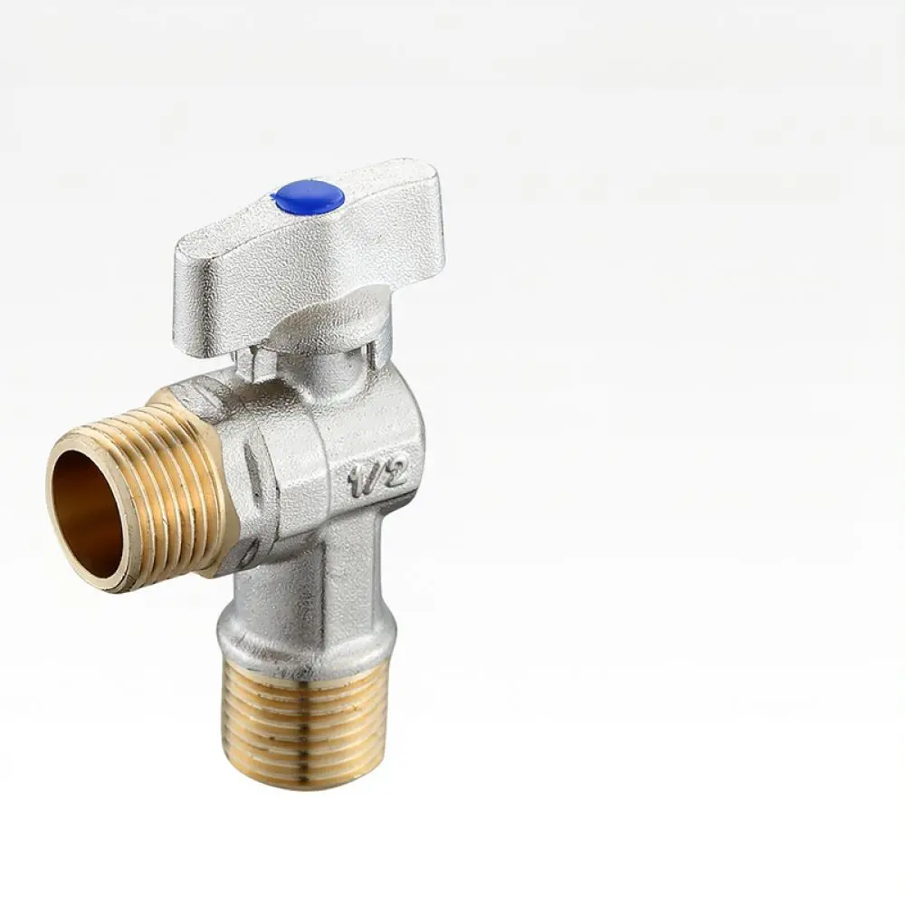 High Flow Brass Angle Valve Shutoff Faucet Ball Core Tap For Home Cold Hot Water Pipe Heater Maintenance