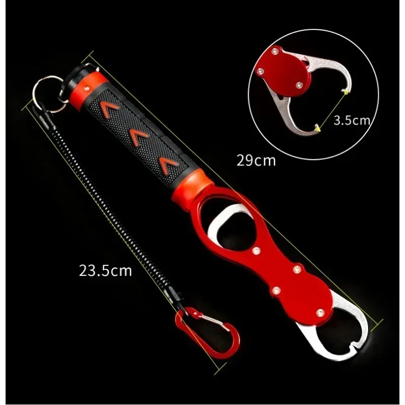 Portable Aluminum Alloy Fishing Grip Hook Gripper Fishing Lip Gripper Fish Plier Hand Grip With Weight Scale Fishing Accessories