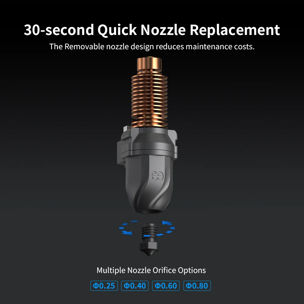 Phaetus AD5M 5M Pro Conch Hotend High Quality with Detachable Nozzle 0.25 0.4 0.6 0.8mm For Flashforge 3d Printer