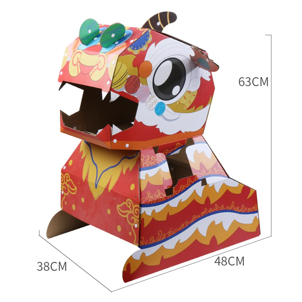 DIY 조립식 웨어러블 퍼즐 동물 만화 수제 골판지 세트