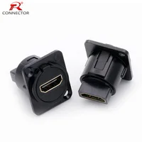 Adaptador de Cable de extensión de conector tipo D, Conector de chasis de montaje en Panel Compatible con HDMI, enchufe de módulo hembra de Audio, 1 ud.