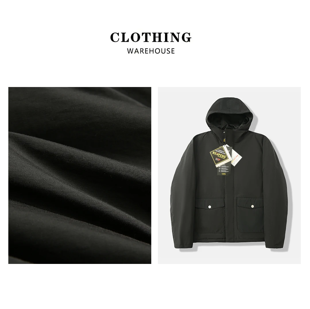 سترة من القطن من Thiened للرجال شتاء دافئ كاجوال مبطن مع حامل مناسب قبعة Faion Urban متضمنة الطول العادي