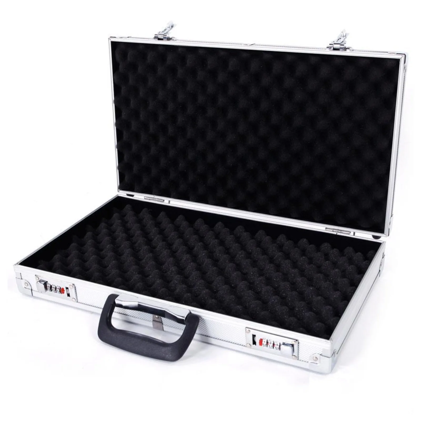 Aluminum Framed Locking Gun Case Pistol HandGun Lock Box Hard Storage Silver United States