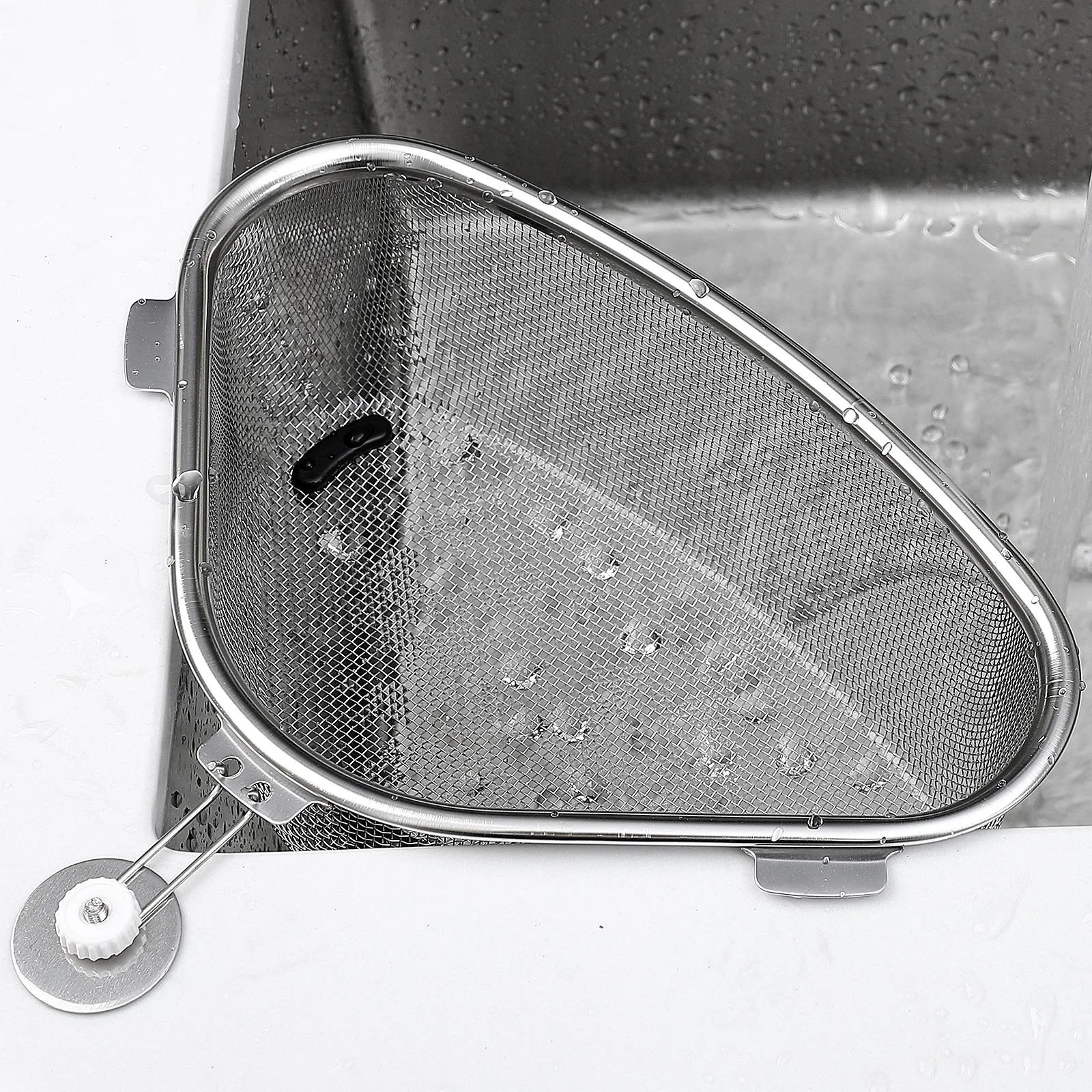

Triangle Corner Strainer Practical Corner Sink Basket Kitchen Storage Rack Filter Holder Durable Sink Draining Basket