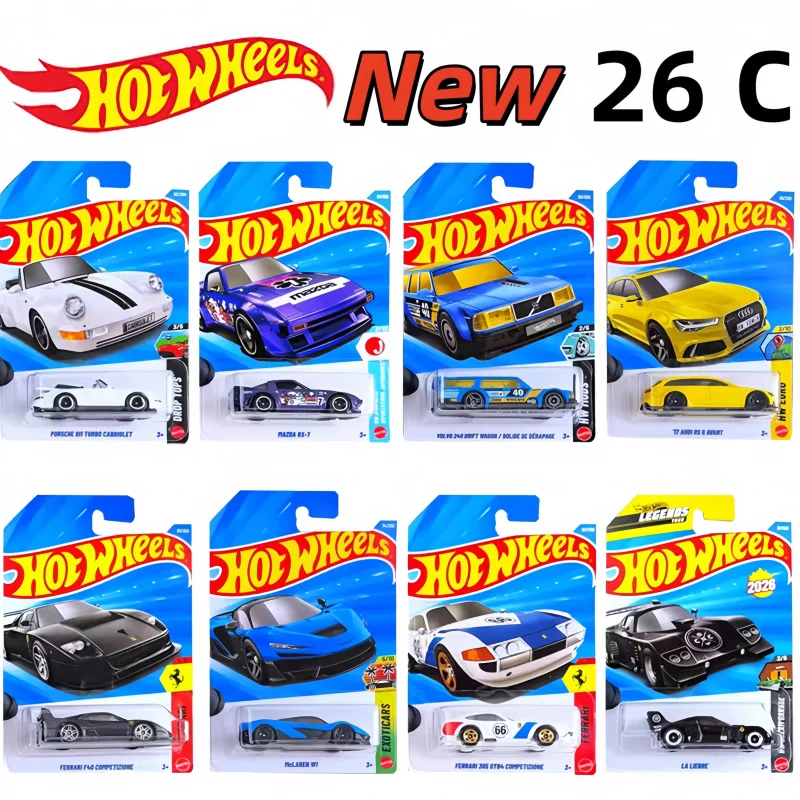 

Новый чехол Hot Wheels 2026 C Porsche 911 Ferrari F40 Mazda RX-7 1:64 из сплава, литая под давлением модель автомобиля, коллекция игрушек, подарок на день рождения