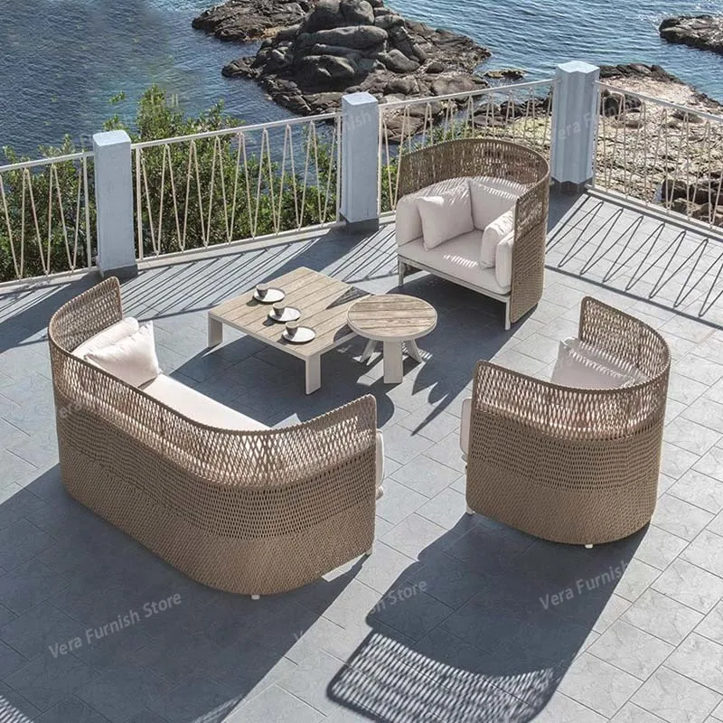 

Nordic Living Room Outdoor Sofas Balcony Leisure Tea Table Design Garden Sofas Modern Villa Furniture Gartenstuhl Lshysf