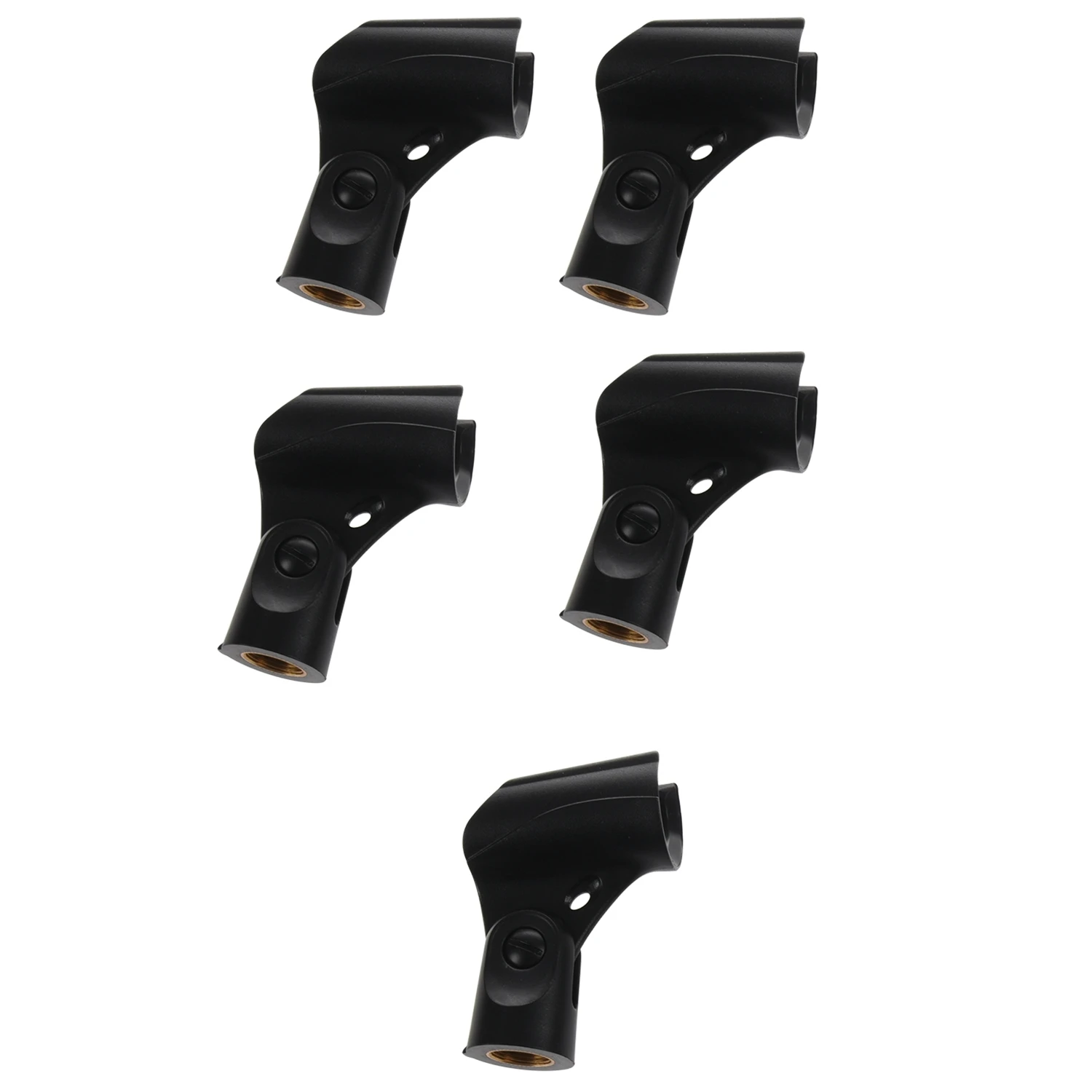 عالمي ميكروفون حامل Clip مع 5/8 بوصة ذكر إلى 3/8 بوصة أنثى الجوز محولات الأسود (5-Pack)