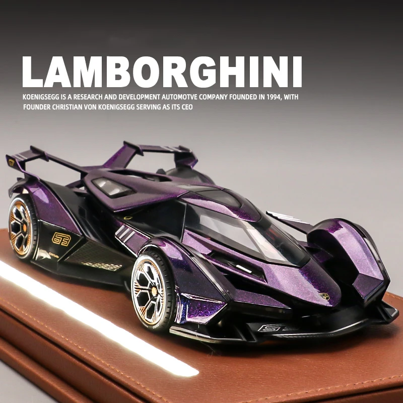 1:24 Vision Gran Turismo V12 GT Alloy Car Model Sound and Light Children's Toy Collectibles Birthday gift
