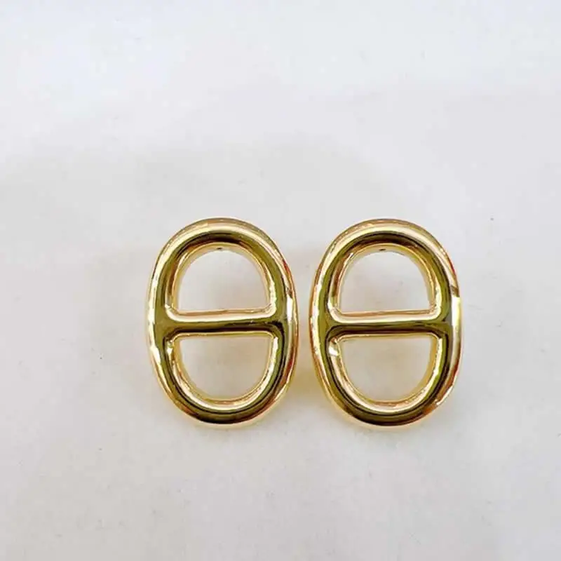 

Solid 18K Yellow Gold Earrings Women AU750 Gold Geometry Stud Earrings