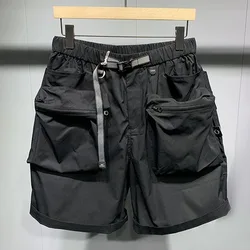 Calça média harém casual masculina, roupa de trabalho simples, shorts exclusivos, solto e fino, moda de rua, alta qualidade, verão, nova, 2024