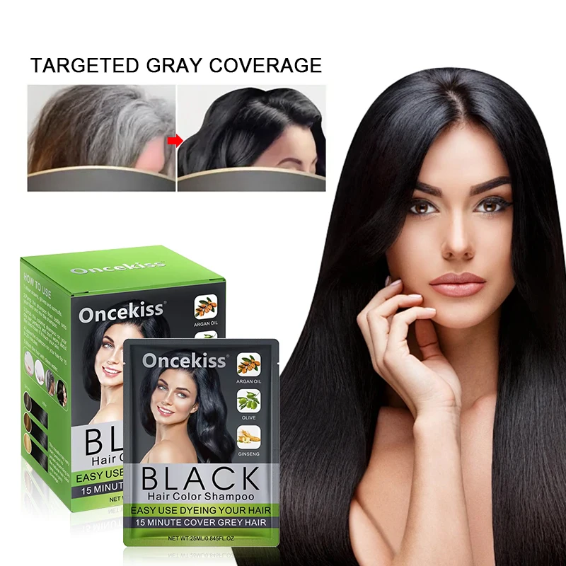 Champú para Teñir el Cabello, Champú Colorante de Larga Duración, Nutrición Profunda, Reduce la Rotura, Cubre las Canas en 15 Minutos