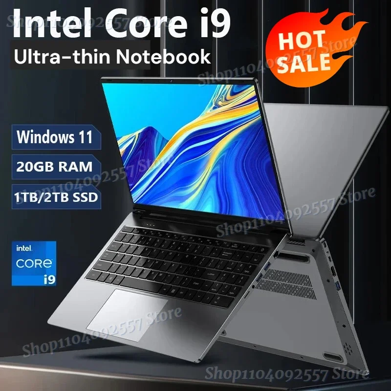 14.1 Inch Portable Windows 11 Pro Laptop Computer Intel Core i9 8950hk HD Screen 16GB RAM 1TB 2TB SSD Gaming laptops Pc Gamer