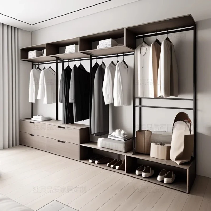 

Unique metal frame mobile wardrobe open cloakroom